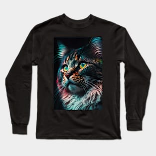 Serious Cat portrait Long Sleeve T-Shirt